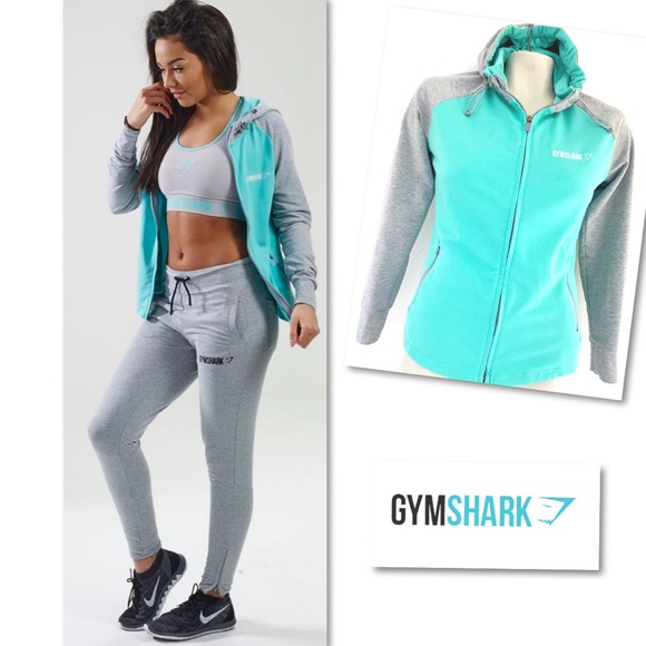 Gymshark Tops - GymShark Fit Hoodie Grey Marl/Mint Green XS Gymshark Tops - GymShark Fit Hoodie Grey Marl/Mint Green XS